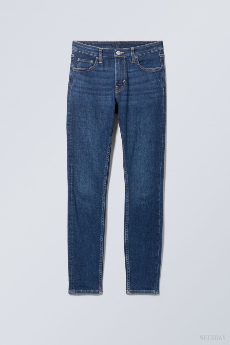 Weekday Spare Mid Skinny Jeans Blue | CIGL4256