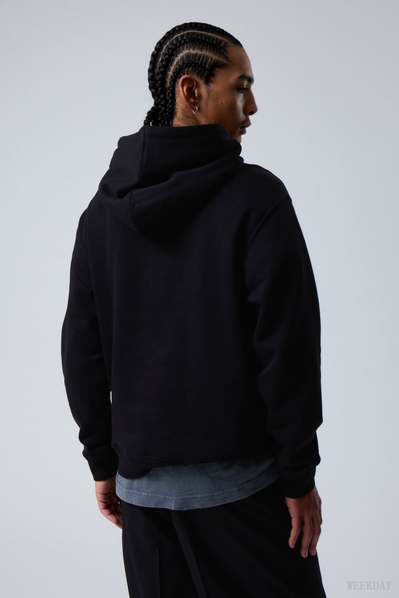 Weekday Standard Midweight Hoodie Black | QSHC5500