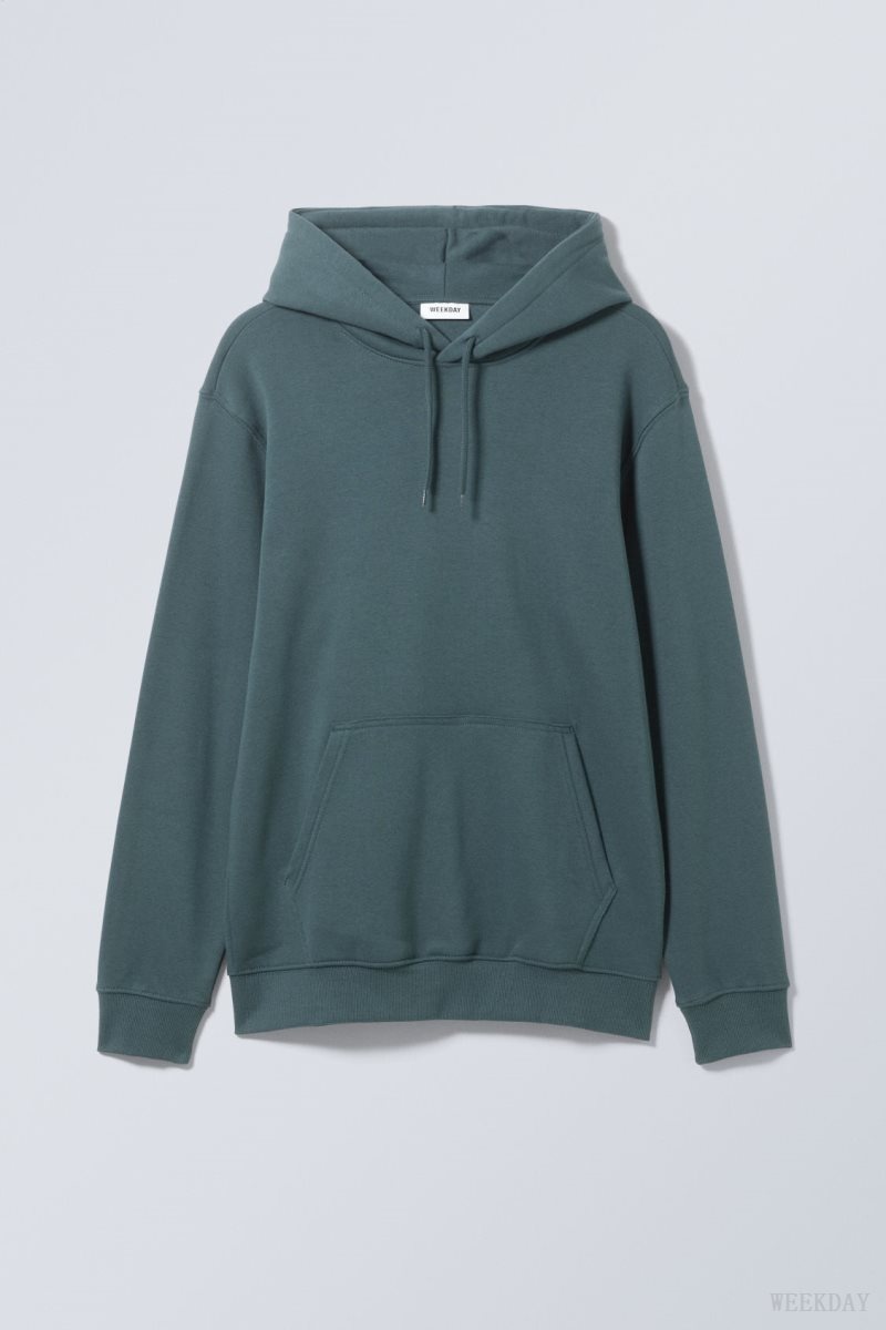 Weekday Standard Midweight Hoodie Dark AZURE | EKIF1746