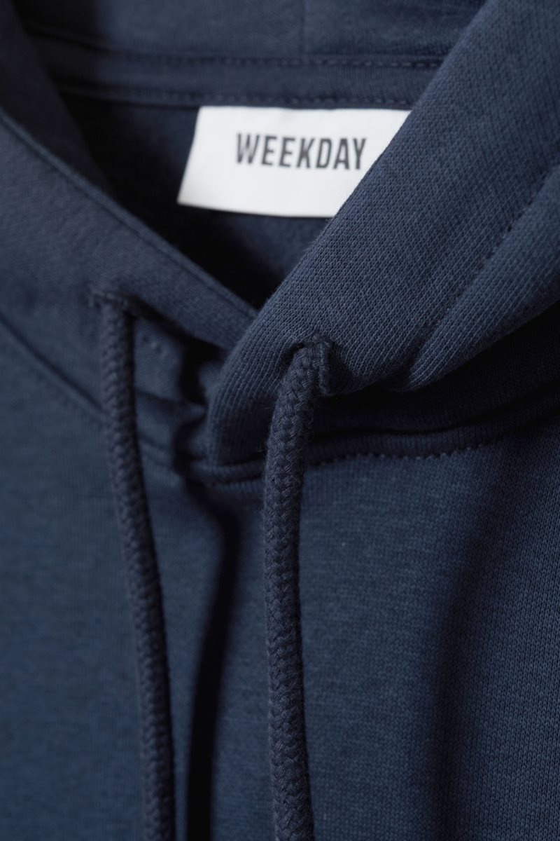 Weekday Standard Midweight Hoodie Dark Blue | CGTB5238