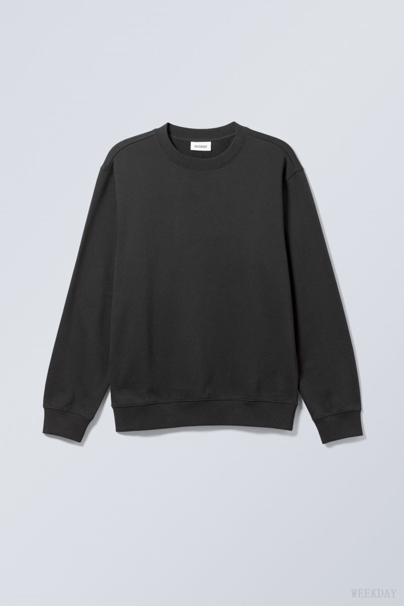 Weekday Standard Midweight Sweatshirt Black | UOVL4665