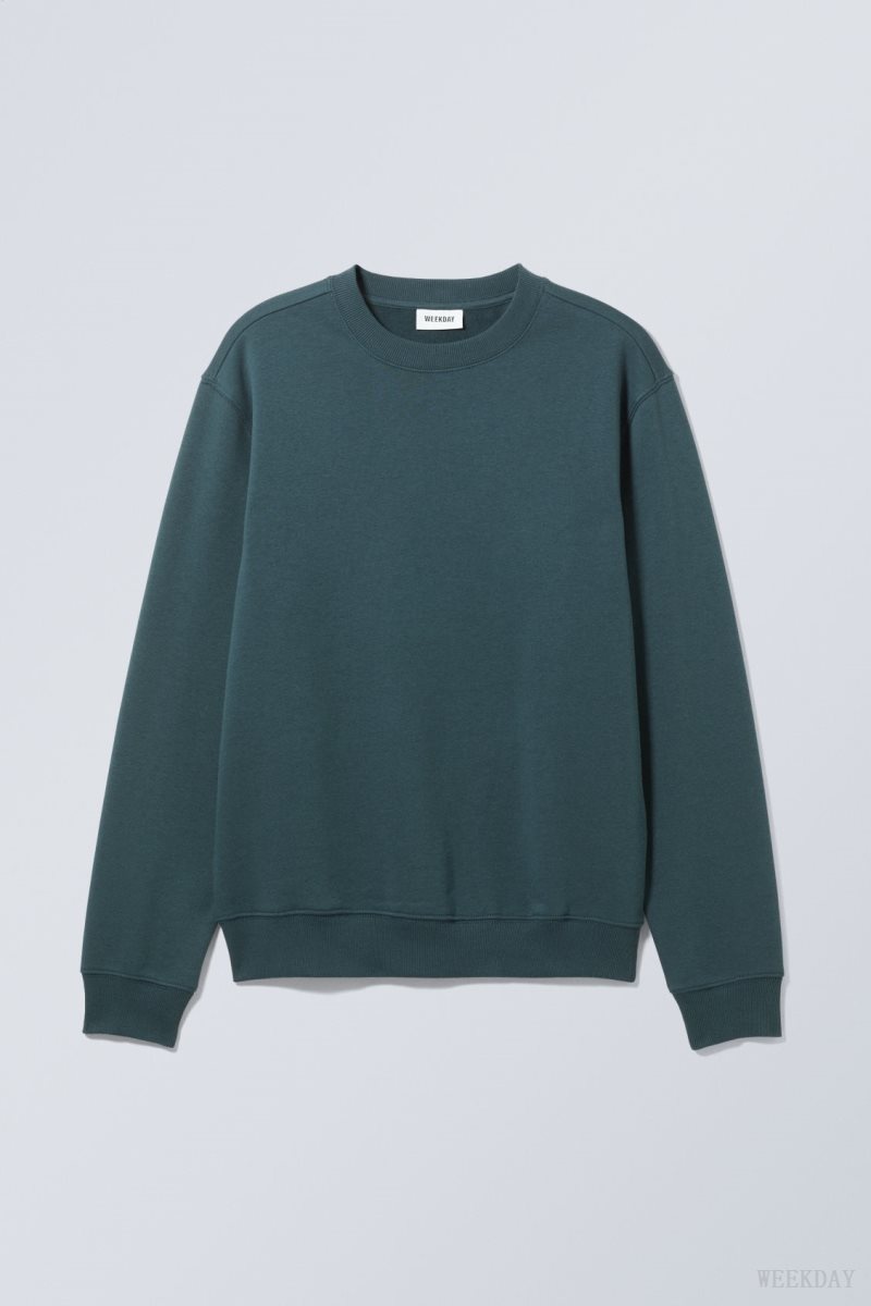 Weekday Standard Midweight Sweatshirt Dark AZURE | IUXM2039