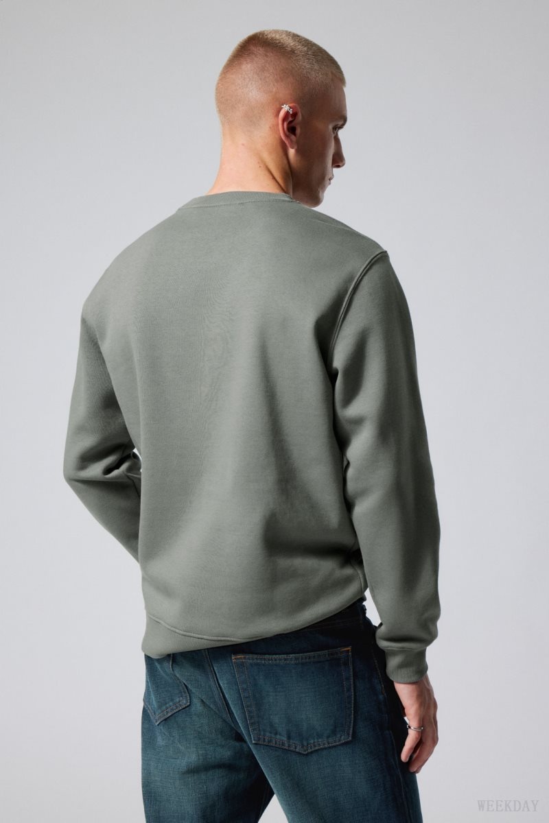 Weekday Standard Midweight Sweatshirt Khaki | LALG6005