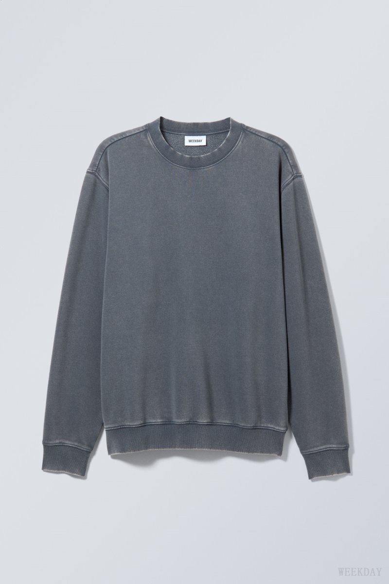 Weekday Standard Midweight Sweatshirt Navy | ONVC4216