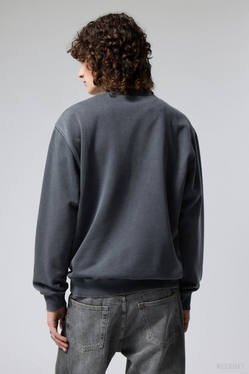 Weekday Standard Midweight Sweatshirt Navy | ONVC4216