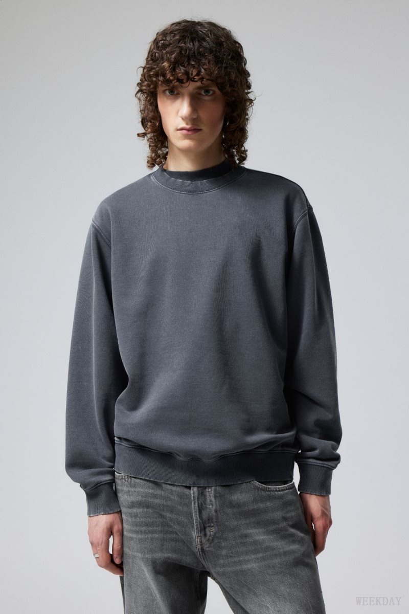 Weekday Standard Midweight Sweatshirt Navy | ONVC4216