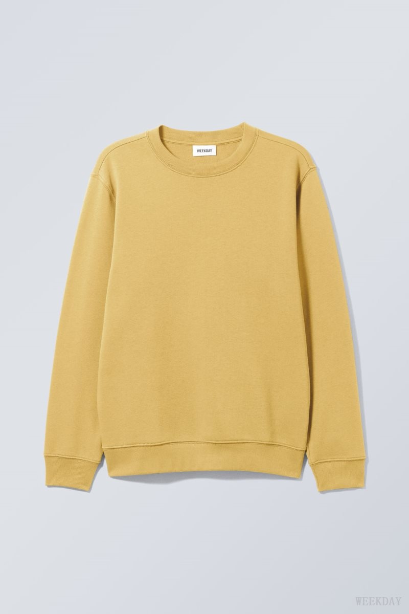 Weekday Standard Midweight Sweatshirt Yellow | NYDE9796