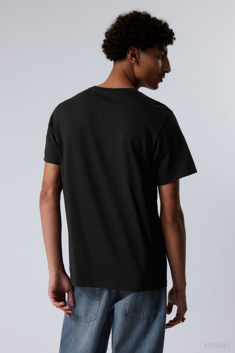 Weekday Standard Midweight T-shirt Black | WCOF6668