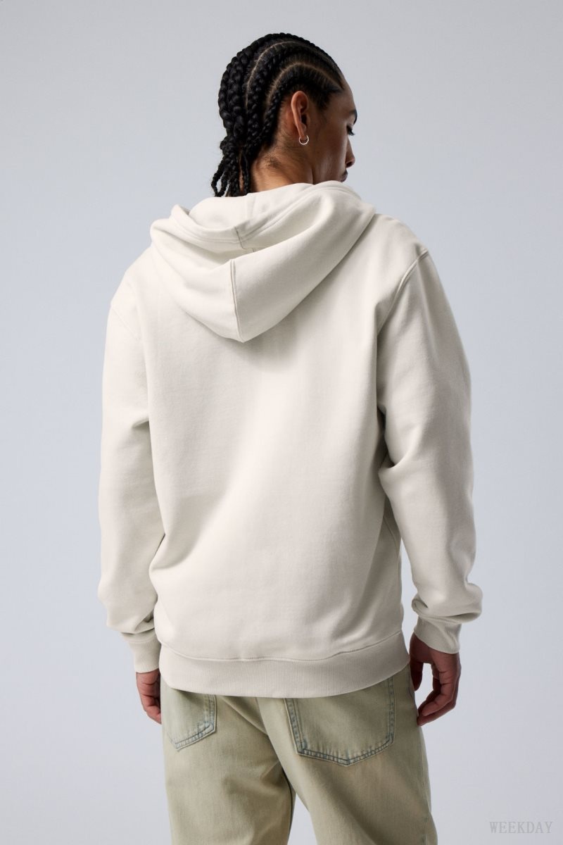 Weekday Standard Midweight Zip Hoodie Light Grey | QKVM4879