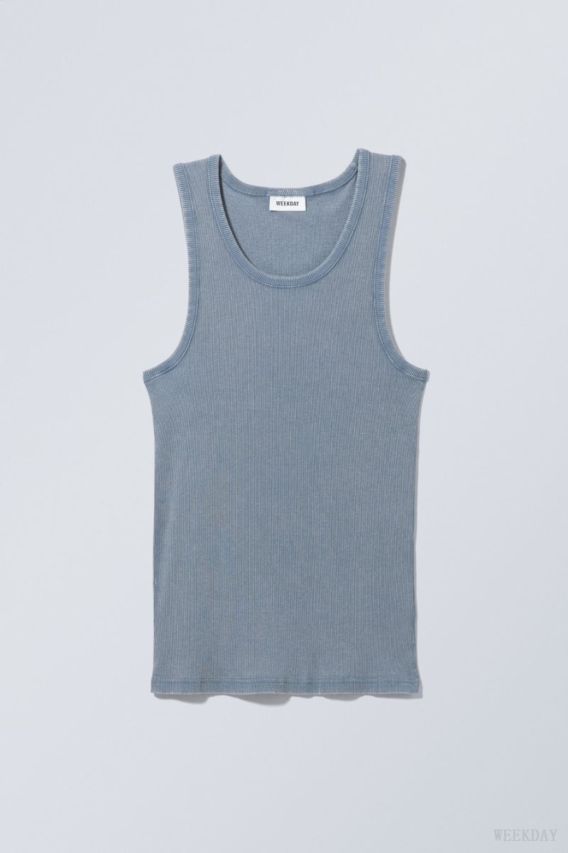 Weekday Standard Tank Top Blue | UQXK4311