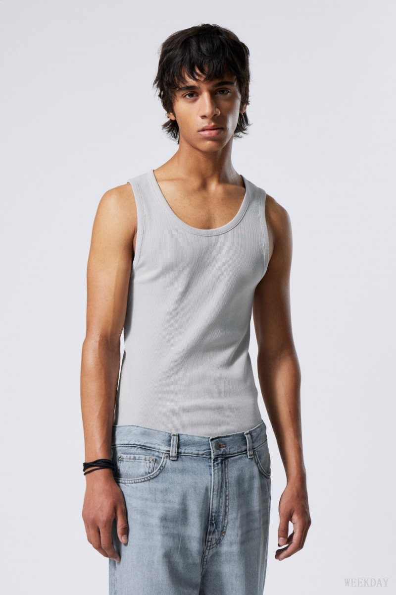 Weekday Standard Tank Top Light Grey | YXGC4891