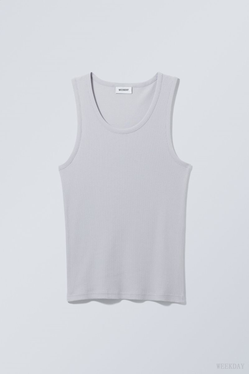 Weekday Standard Tank Top Light Grey | YXGC4891