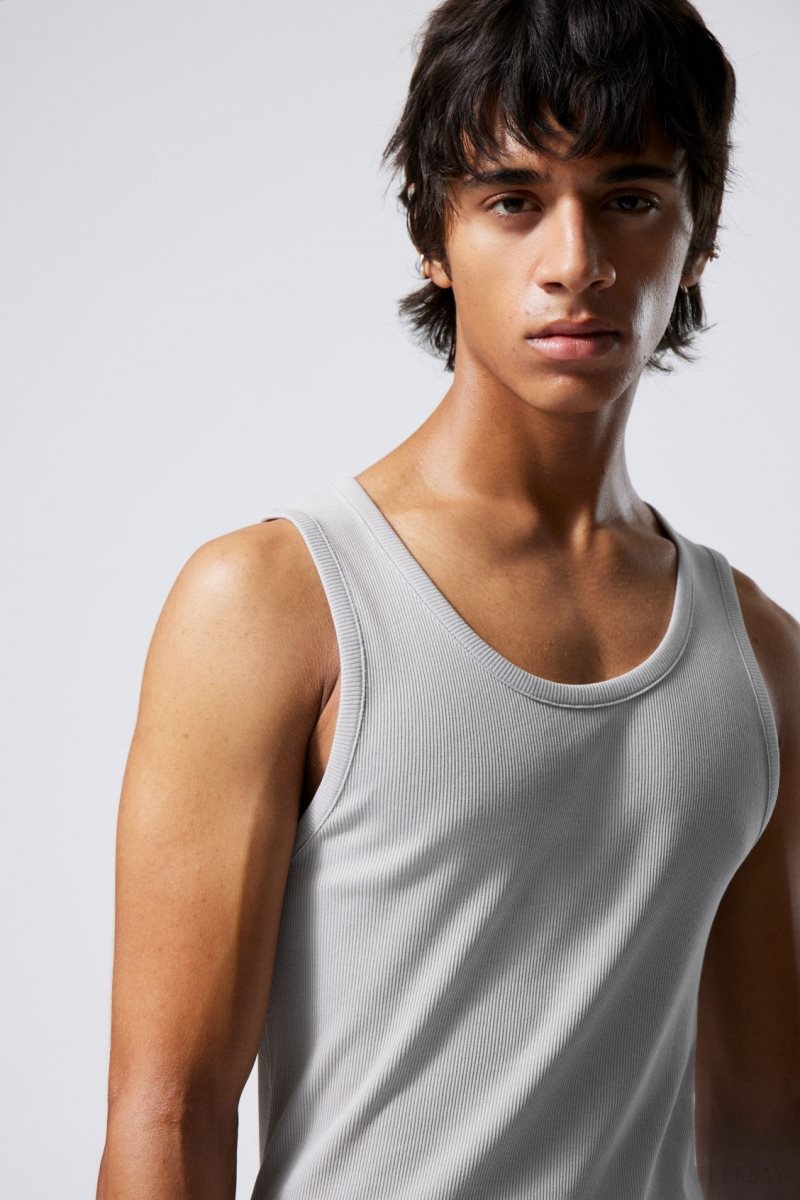 Weekday Standard Tank Top Light Grey | YXGC4891