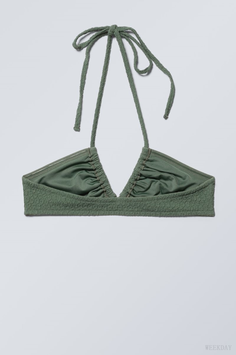 Weekday Structured Bikini Top Khaki | THTB4387