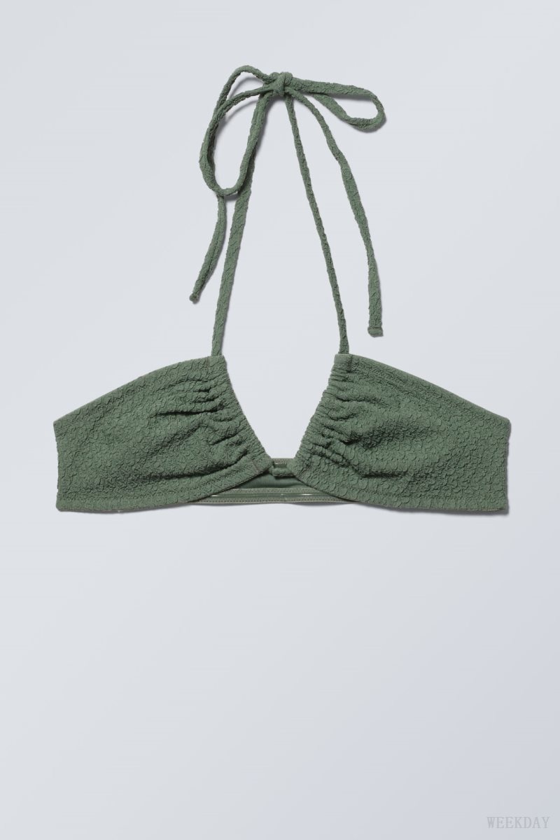 Weekday Structured Bikini Top Khaki | THTB4387