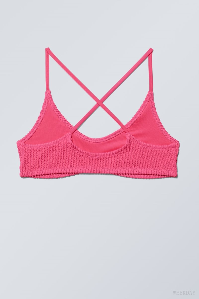 Weekday Structured Bikini Top Pink | UNZT6325