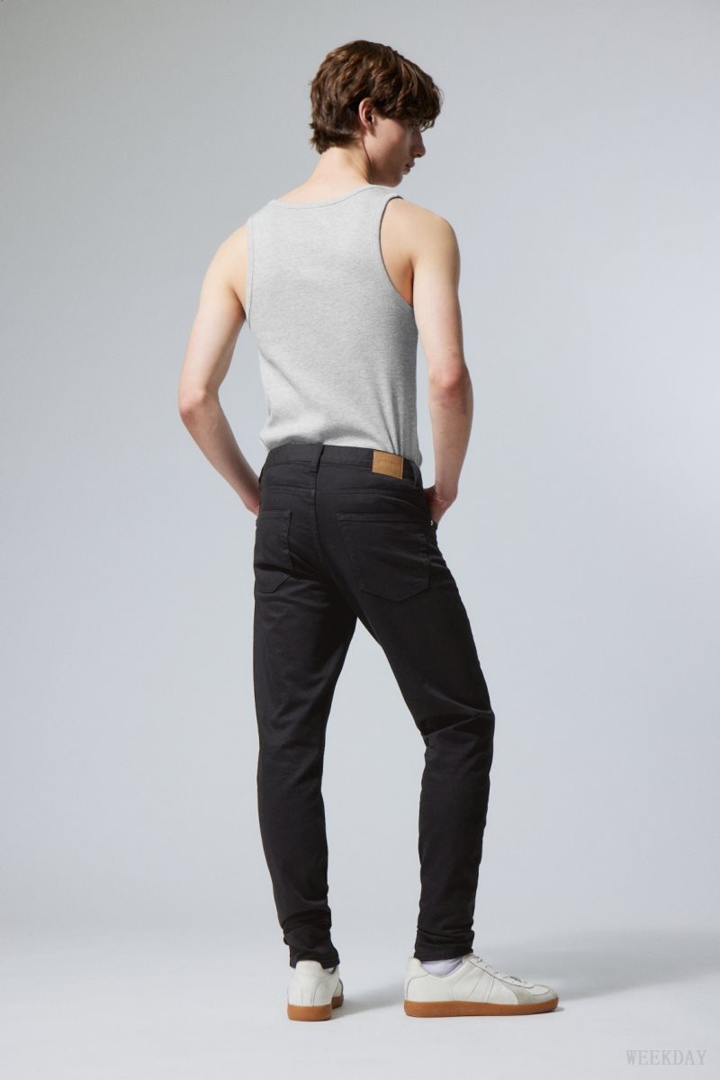 Weekday Sunday Slim Tapered Jeans Black | GUHT6891