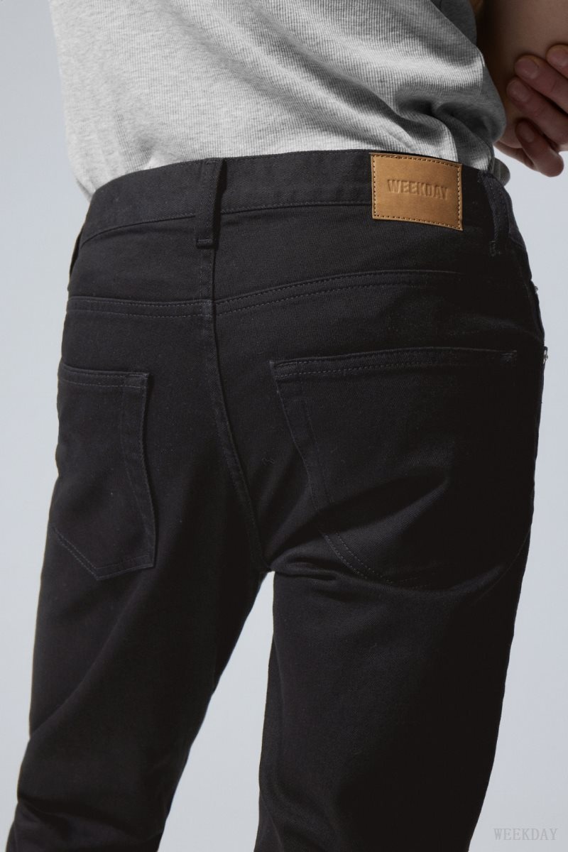 Weekday Sunday Slim Tapered Jeans Black | GUHT6891