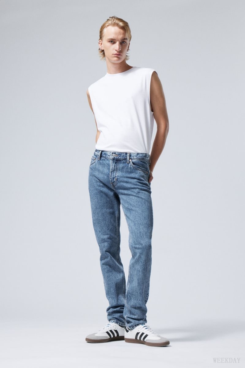 Weekday Sunday Slim Tapered Jeans Blue | FUNN3501