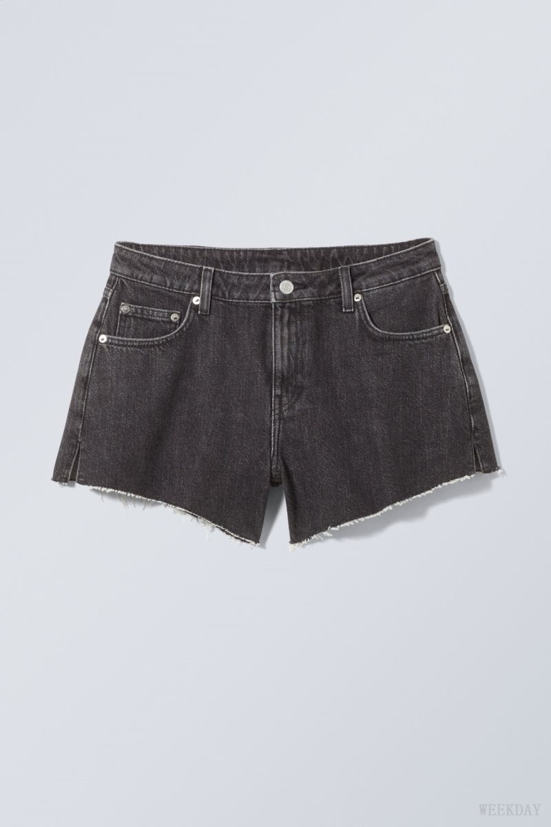 Weekday Swift Denim Shorts Black | AJTJ0582