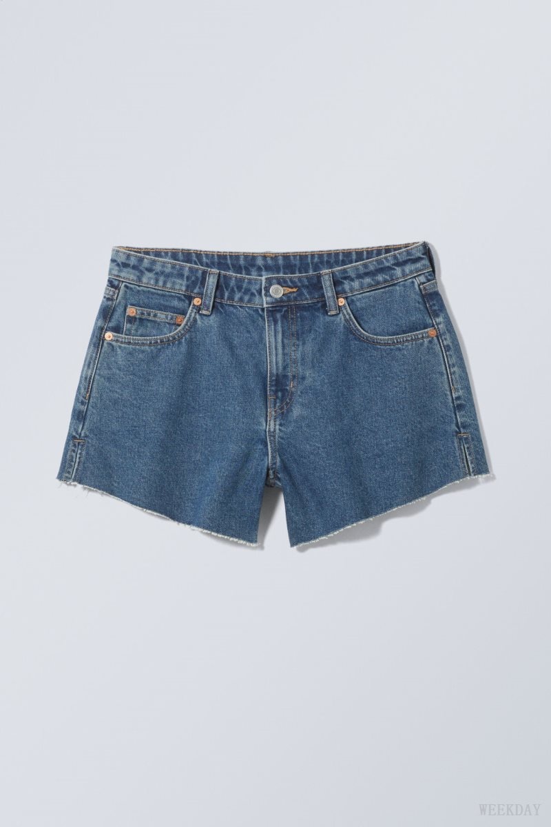 Weekday Swift Denim Shorts Blue | ELOX0845