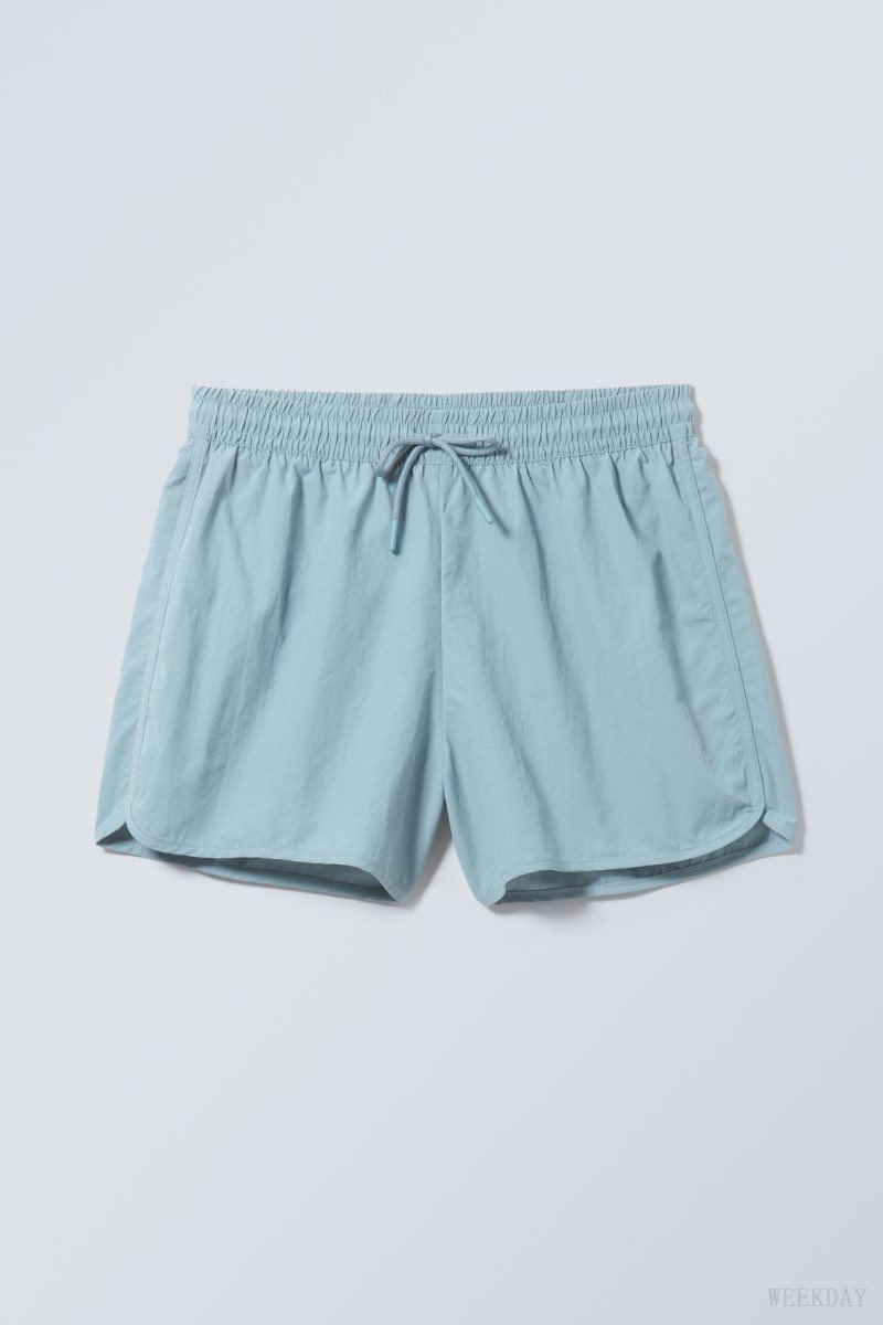 Weekday Tan Structure Swim Shorts Blue | VVZO9419