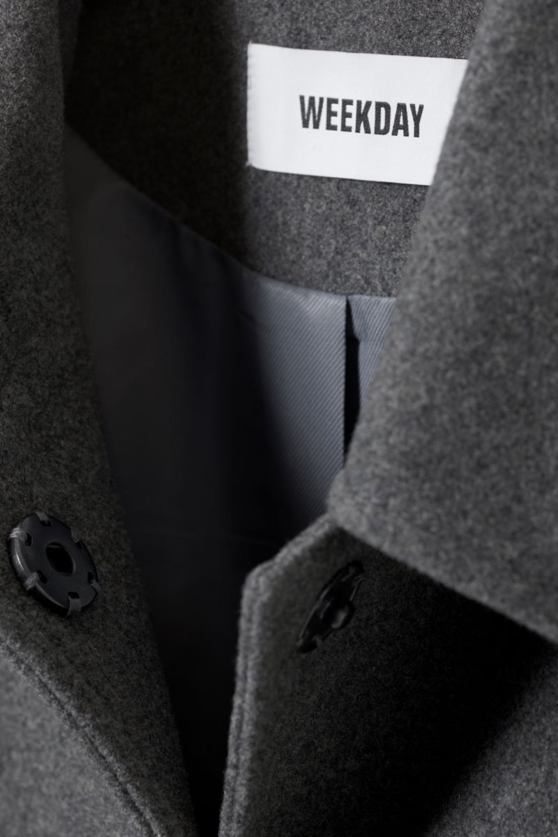 Weekday Tana Wool Blend Jacket Dark Grey | OZJO9757