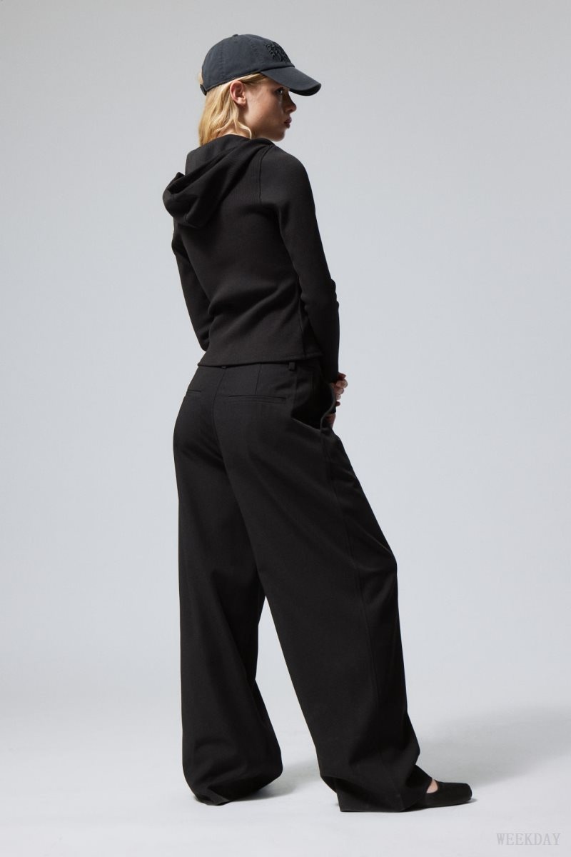 Weekday Tate Suiting Trousers Black | NSZF7638