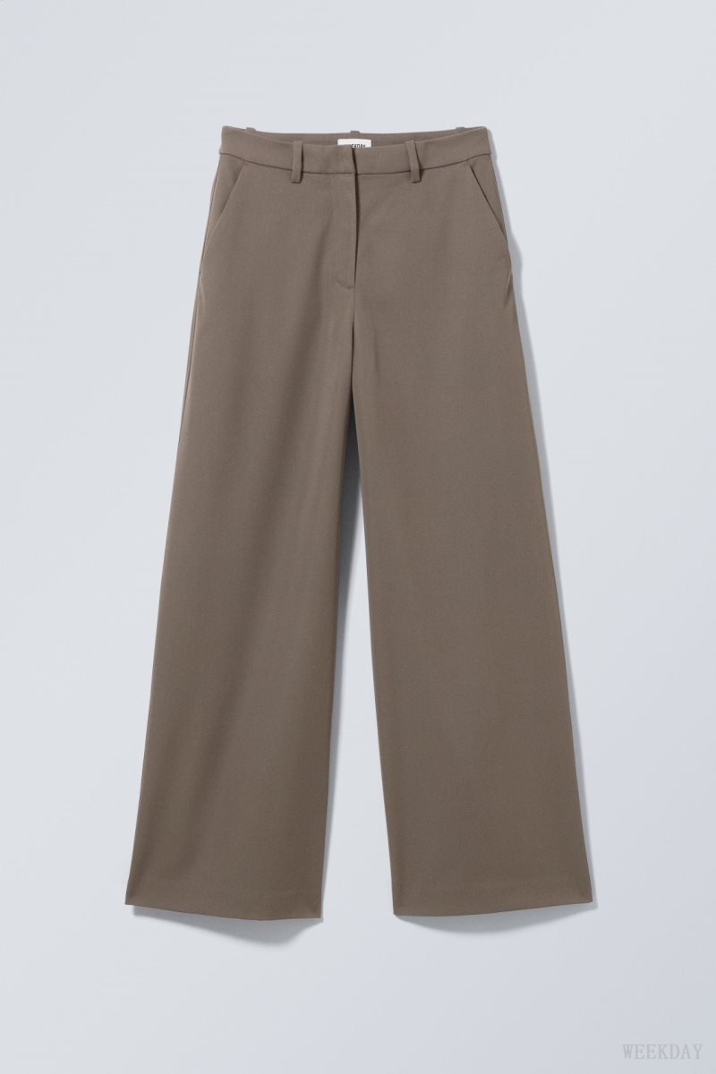 Weekday Tate Suiting Trousers Khaki Green | DRRB3292