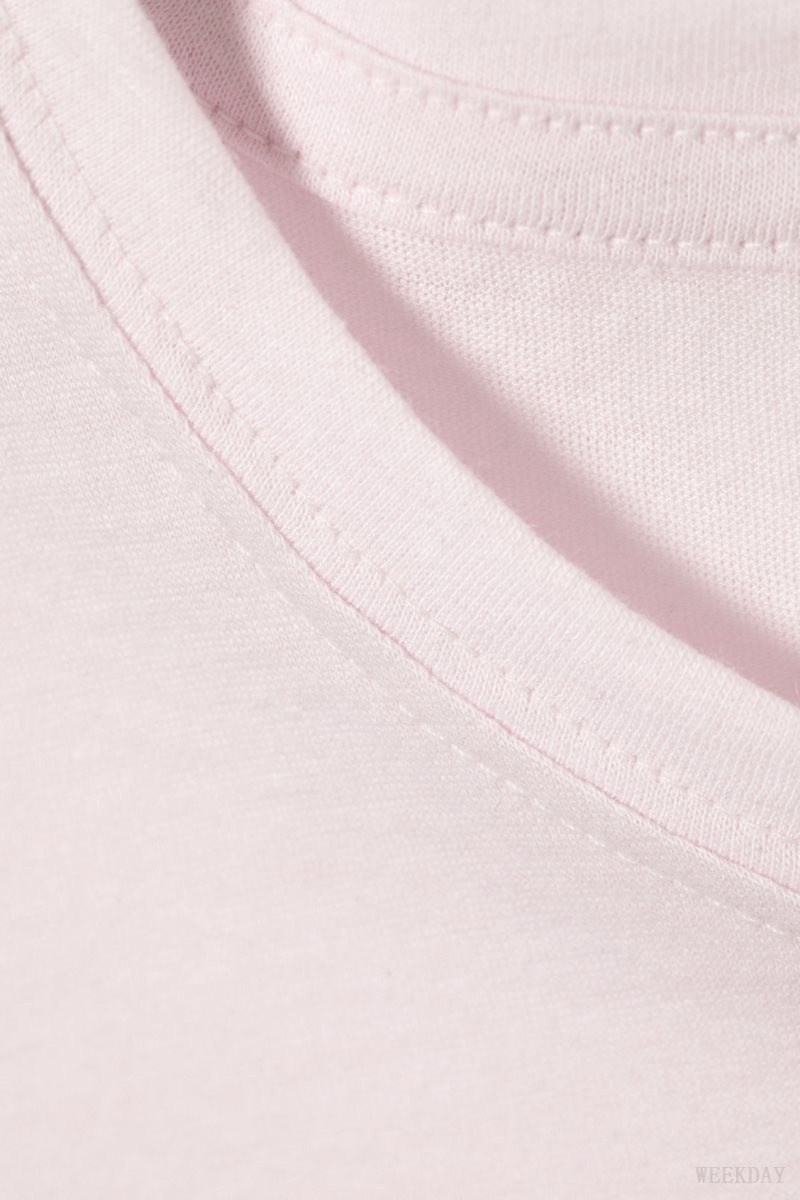 Weekday Tight Fitted T-shirt Pink | SZHA4296