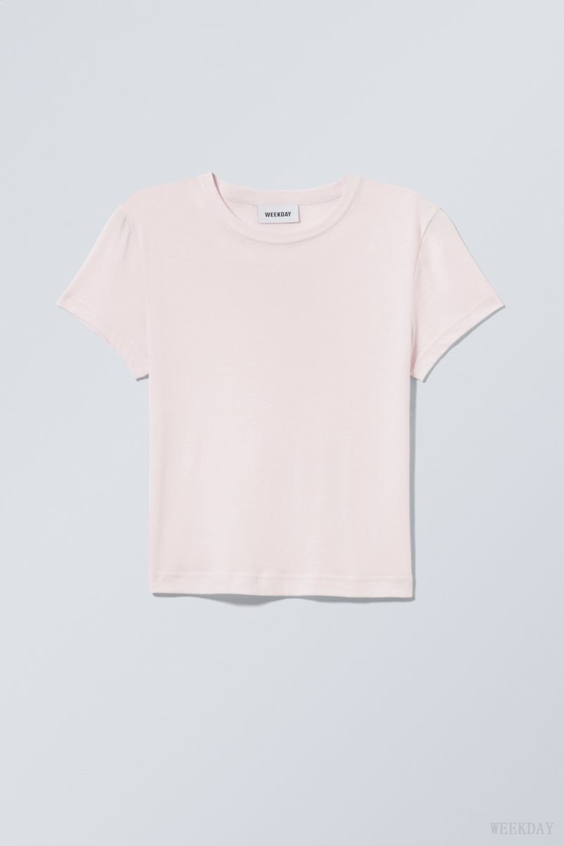 Weekday Tight Fitted T-shirt Pink | SZHA4296