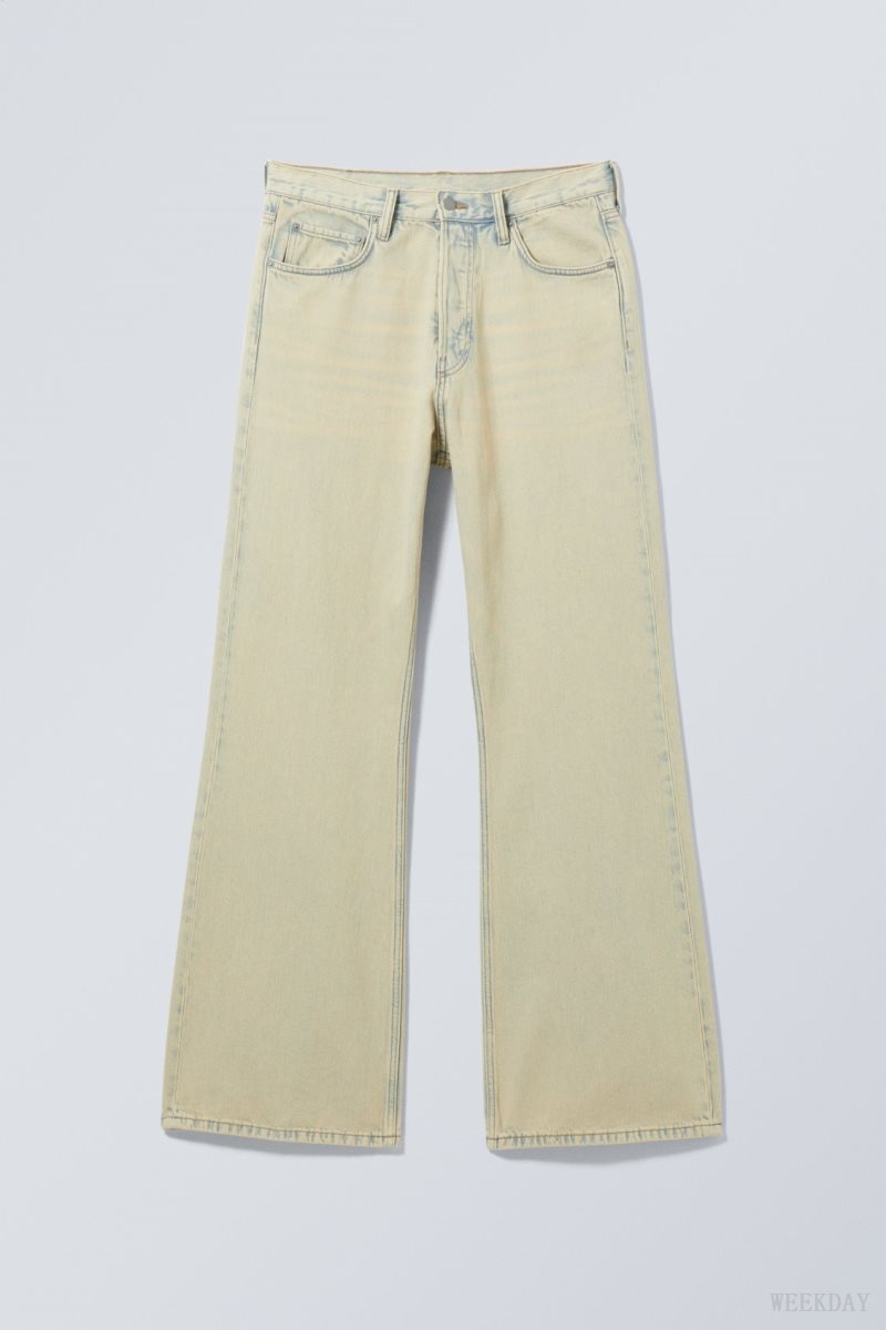 Weekday Time Bleached Bootcut Jeans Sunbleached | HXWB8395