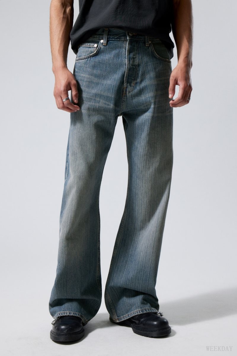 Weekday Time Loose Bootcut Jeans Blue | VSLE4970