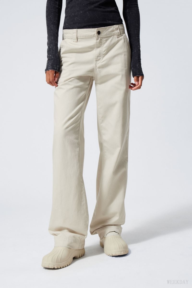 Weekday Tony Cotton Twill Trousers Light Mole | PLNW3242