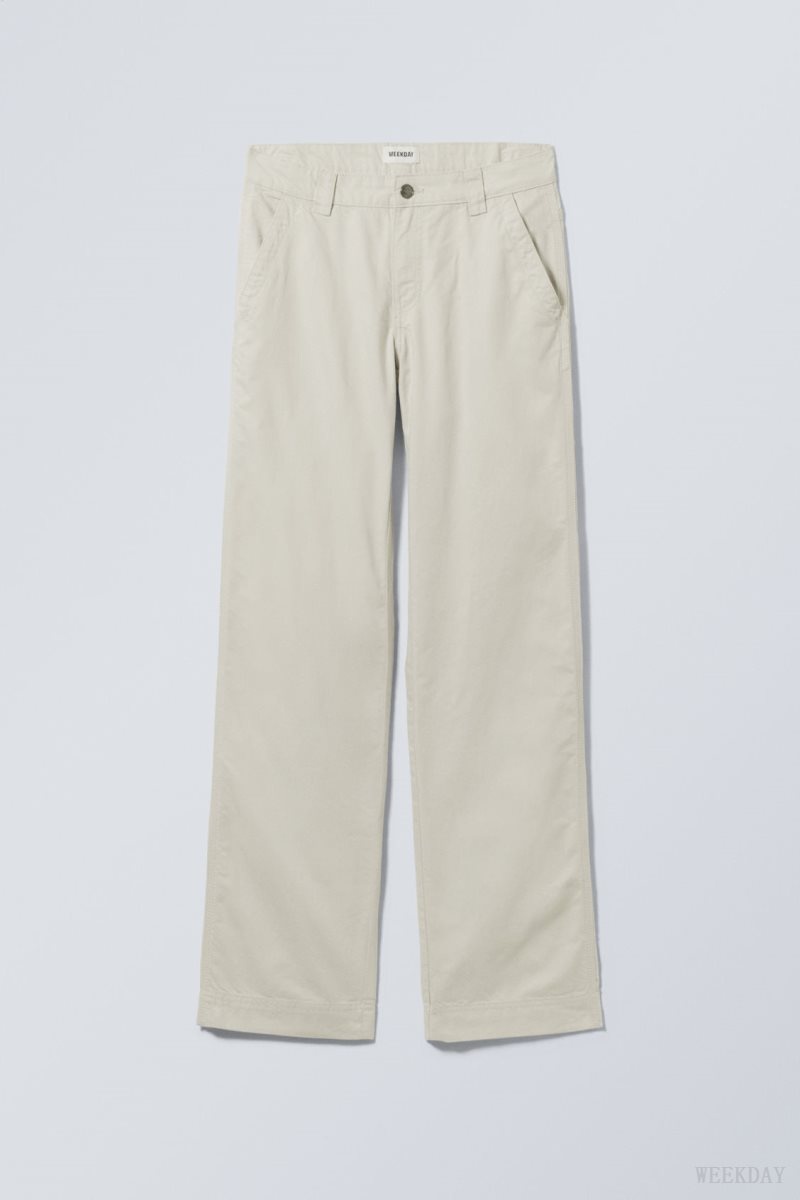 Weekday Tony Cotton Twill Trousers Light Mole | PLNW3242