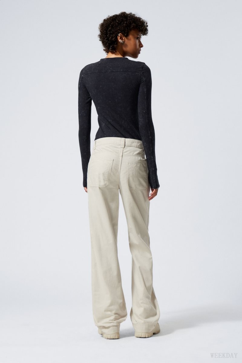 Weekday Tony Cotton Twill Trousers Light Mole | PLNW3242