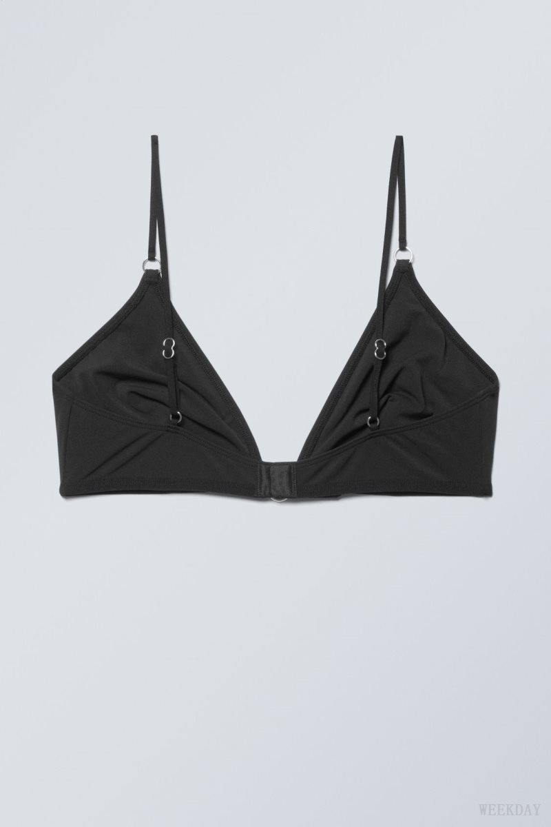 Weekday Tori Piercing Triangle Bra Bra Black | NHAT4157