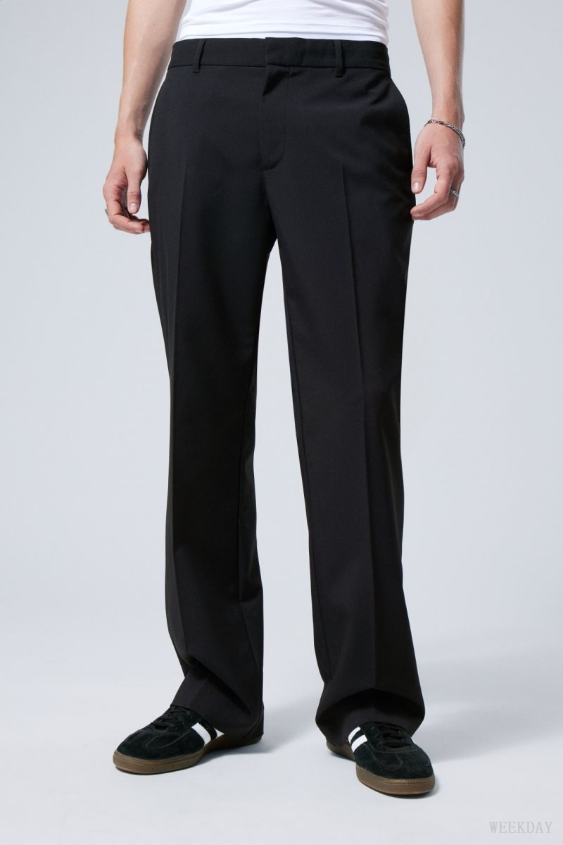 Weekday Travis Low Waist Suit Trousers Black | ISTC9160