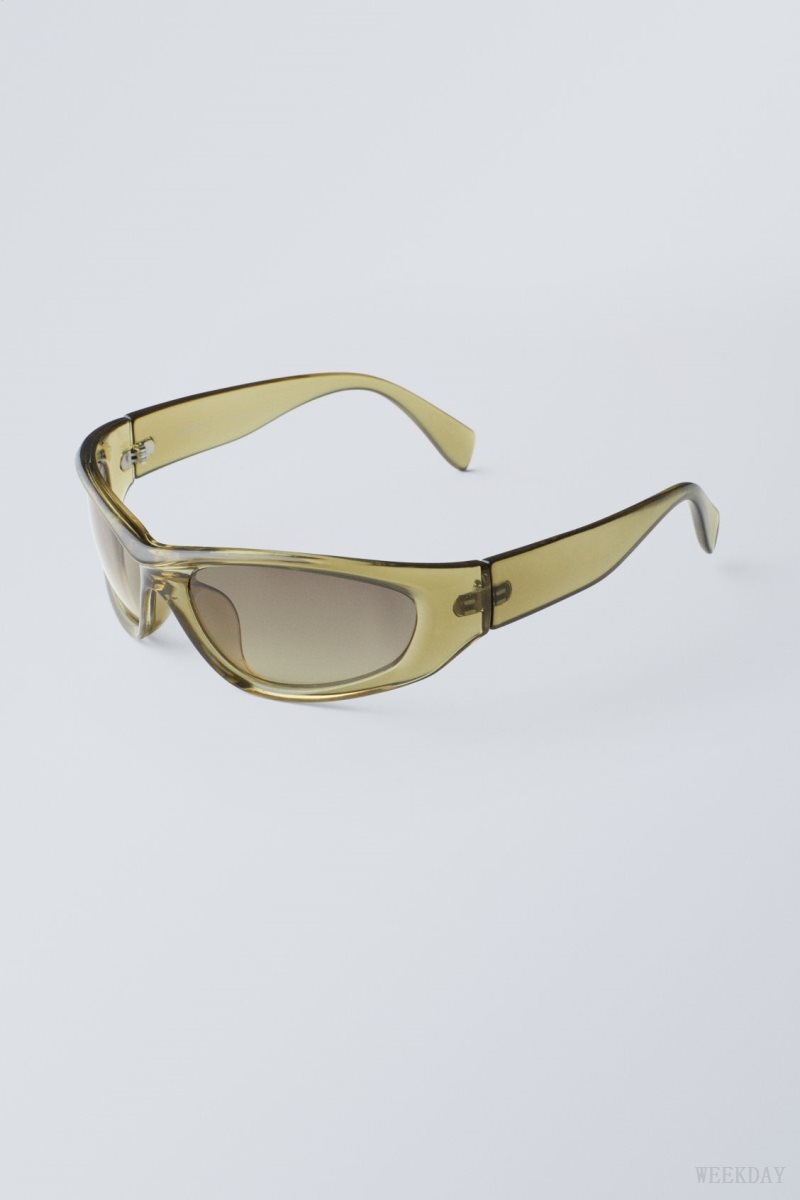 Weekday Trek Sunglasses Khaki | JWWX6999