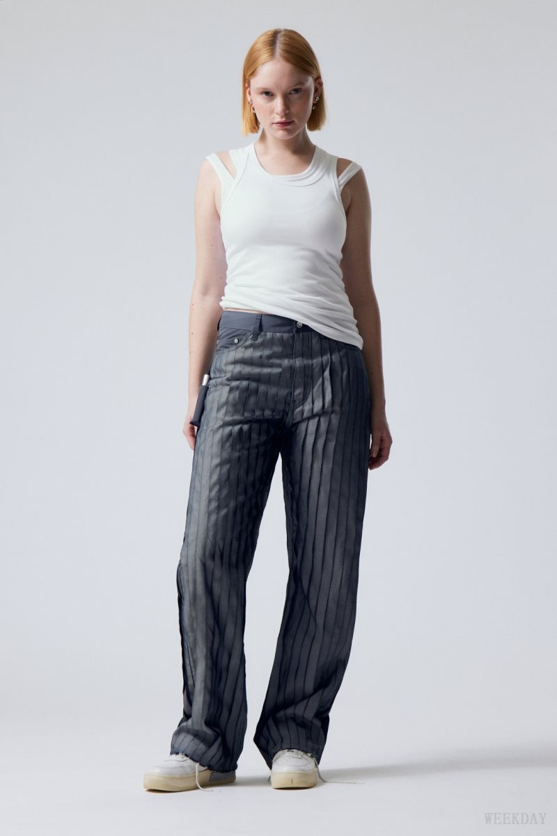 Weekday Unifrom™ + Weekday Limited Edition Stripe Jeans Dark Blue | GKOY9818