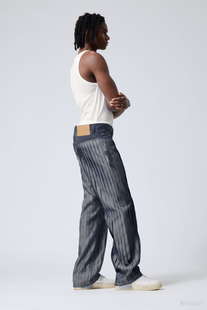 Weekday Unifrom™ + Weekday Limited Edition Stripe Jeans Dark Blue | GKOY9818