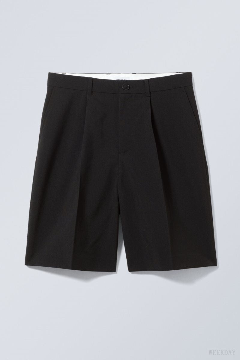 Weekday Uno Oversized Suit Shorts Black | XEQB0654