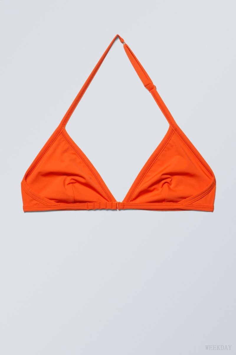 Weekday Vega Halter Triangle Bra Bra Red | EUVD8756