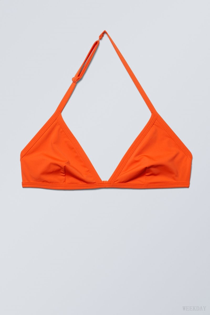 Weekday Vega Halter Triangle Bra Bra Red | EUVD8756