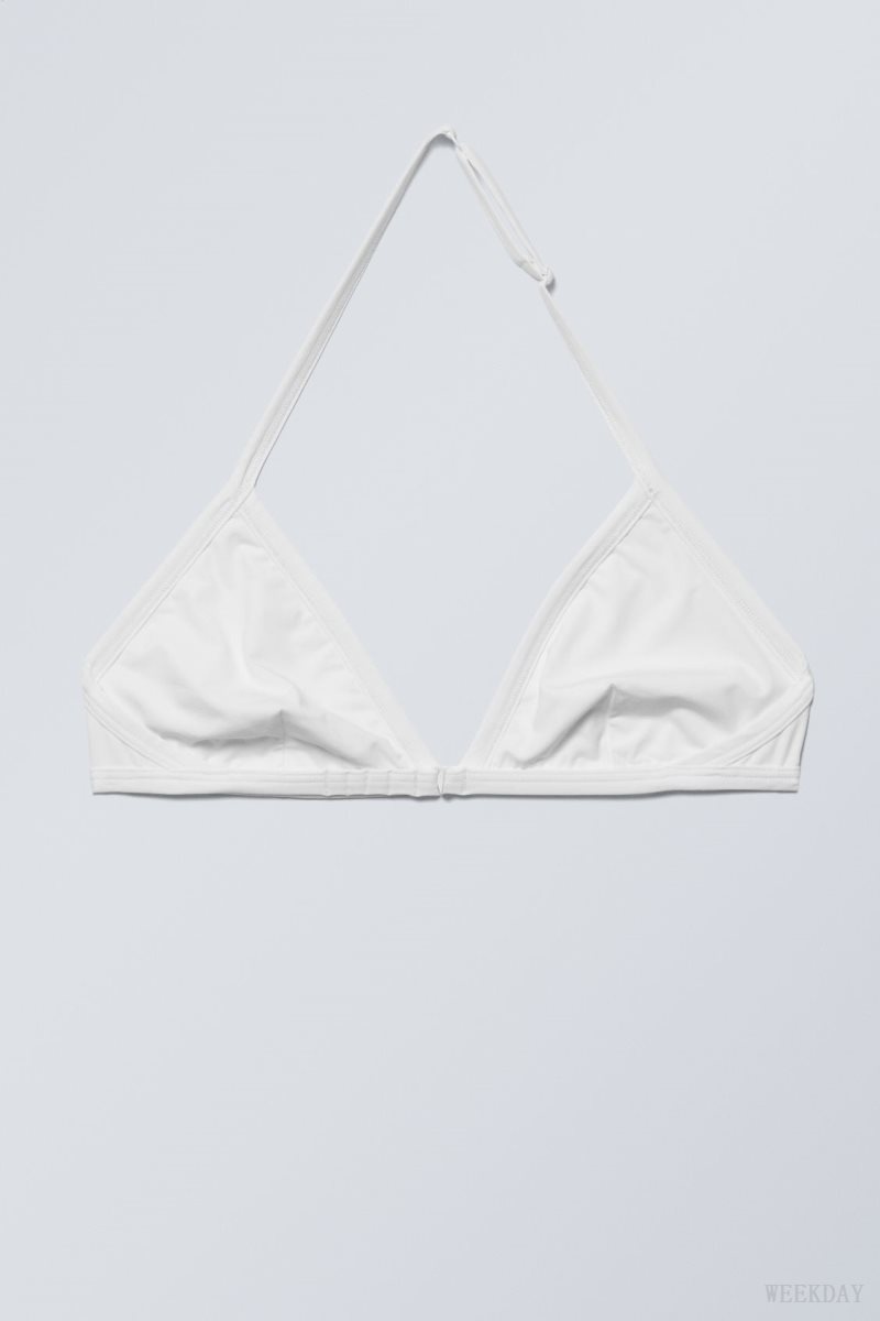 Weekday Vega Halter Triangle Bra Bra White | EMNG9125