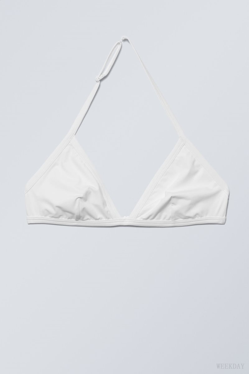 Weekday Vega Halter Triangle Bra Bra White | EMNG9125