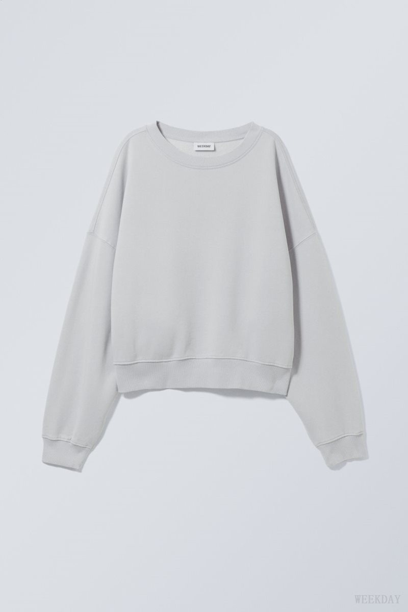 Weekday Wide Heavyweight Sweatshirt Light Blue | RJHN6163