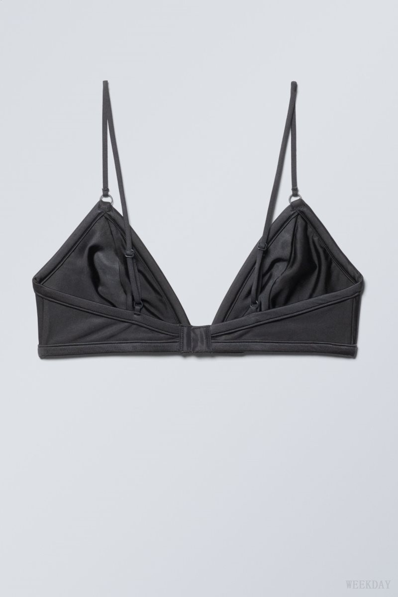 Weekday Zelda Shiny Triangle Bra Bra Dark Grey | QNDM6820