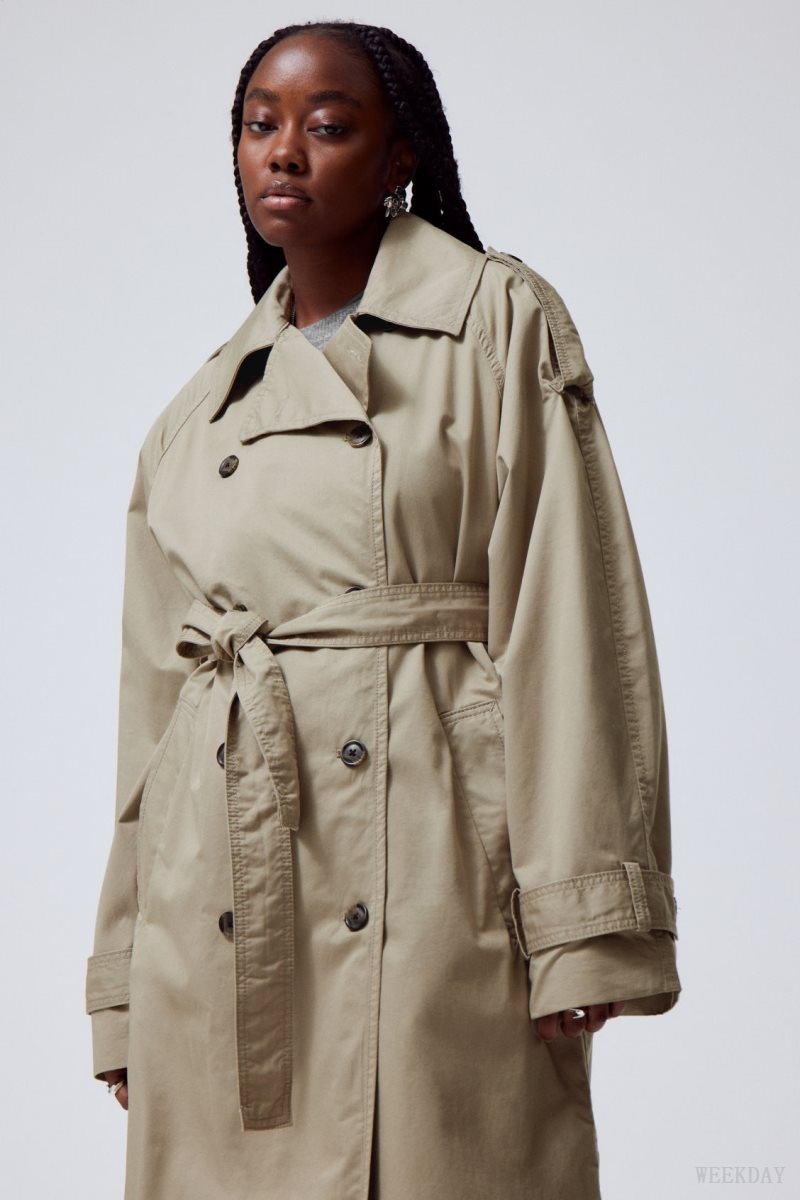 Weekday Zenni Oversized Trench Beige | MLZB2504