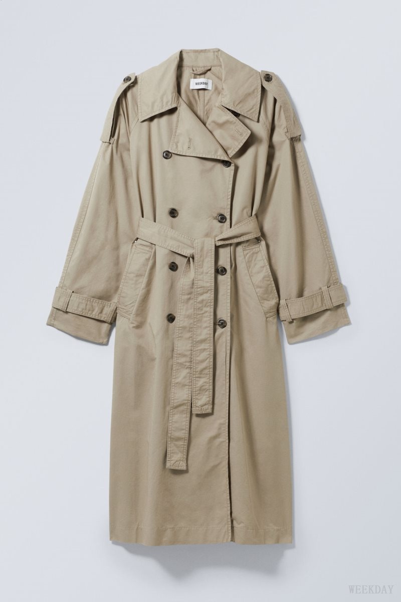 Weekday Zenni Oversized Trench Beige | MLZB2504